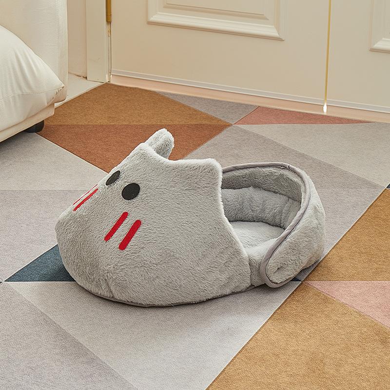 Slippers Cat Kennel Dog Kennel All Seasons Semi-enclosed Hamster Rabbit Kennel Warm In Winter Cat Sleeping Bag Cat Bed