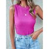 YYFS Женские модные повседневные летние весенние однотонные блузки и рубашки без рукавов с круглым вырезом и принтом