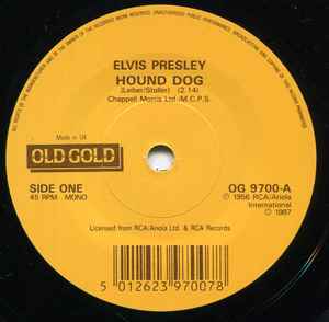 7-дюймовая пластинка ELVIS PRESLEY - Hound Dog OG9700 Old Gold 1987 UK Поп Б/у