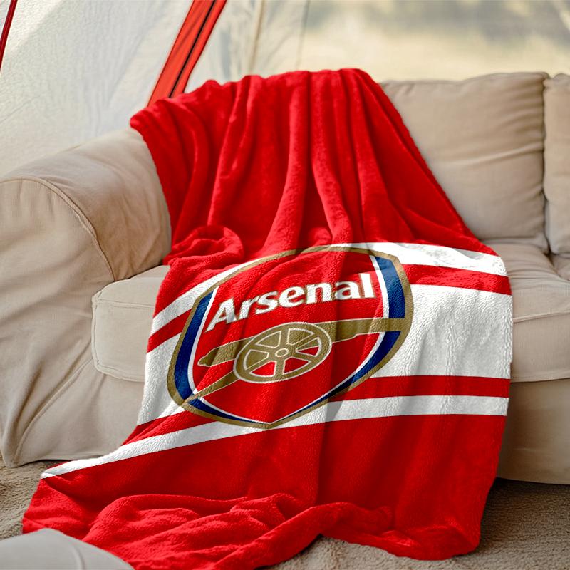1pc Comfortable Home Print Throw Blanket, Football Club Blanket For Bed and Sofa Use, Special Present For Family