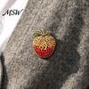 Golden Tone Fruit Accessories Rhinstone Brooch Pin for Women, Shape Alloy Lapel Retro Decorative Badge Pin, Clothing Jewelry Wedding Party Prom Shirts