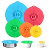Silicone Lids, Set of 5, Drop-in Lids for Frying Pans, Cans, and Containers, Airtight, Adhesive, Frying Pan Lids, Food Storage, Cold and Heat