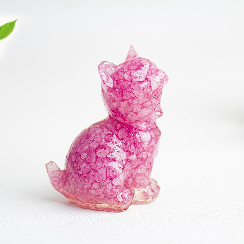 Water Crystal Resin Cat Figurine Office Home Decor Hatching Animal Tabletop Ornament For Gift