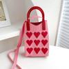 Стильная сумка Love Knit Handbag Crossbody для женщин, мобильная сумка через плечо, сумка ручной работы, многоразовая сумка для покупок