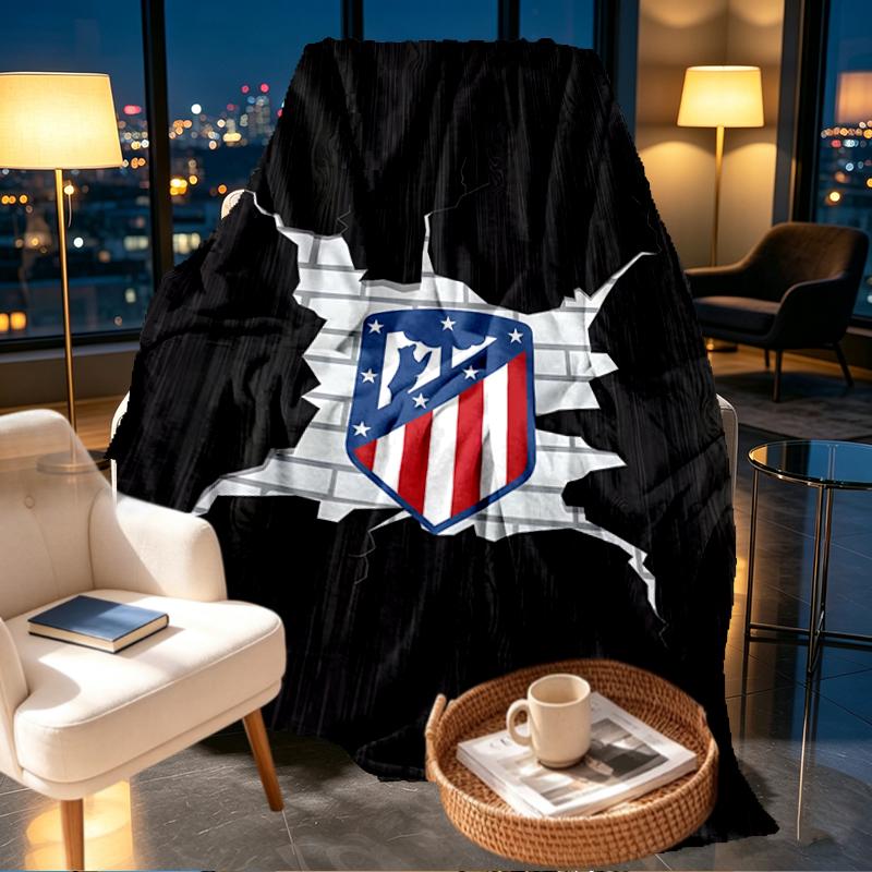 Atletico Madrid Print Blanket - Soft & Comfortable, for Bedroom, Travel, Sofa, Home Decoration - Birthday Christmas Gift for Friend