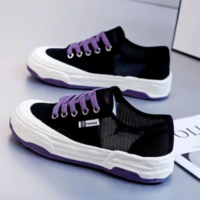 Летняя повседневная спортивная женская обувь мягкая подошва сетка дышащая универсальная студенческая полая на шнуровке