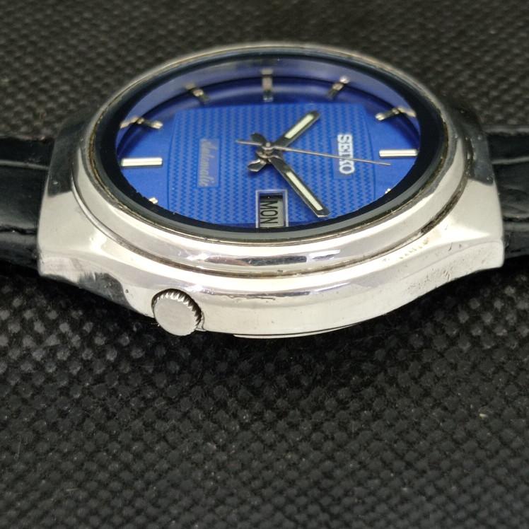 USED VINTAGE SEIKO 5 AUTOMATIC 7009A JAPAN MENS D/D BLUE WATCH 604-a314010-9 SKU604-a314010