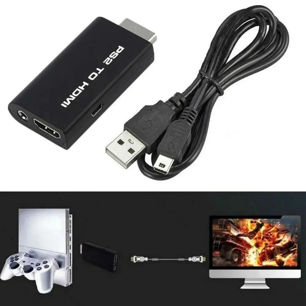 PS2 to HDMI Converter 1080P Full HD Adapter with 3.5mm Audio Output Supports 480i 480p 576i For PlayStation 2 All Modes