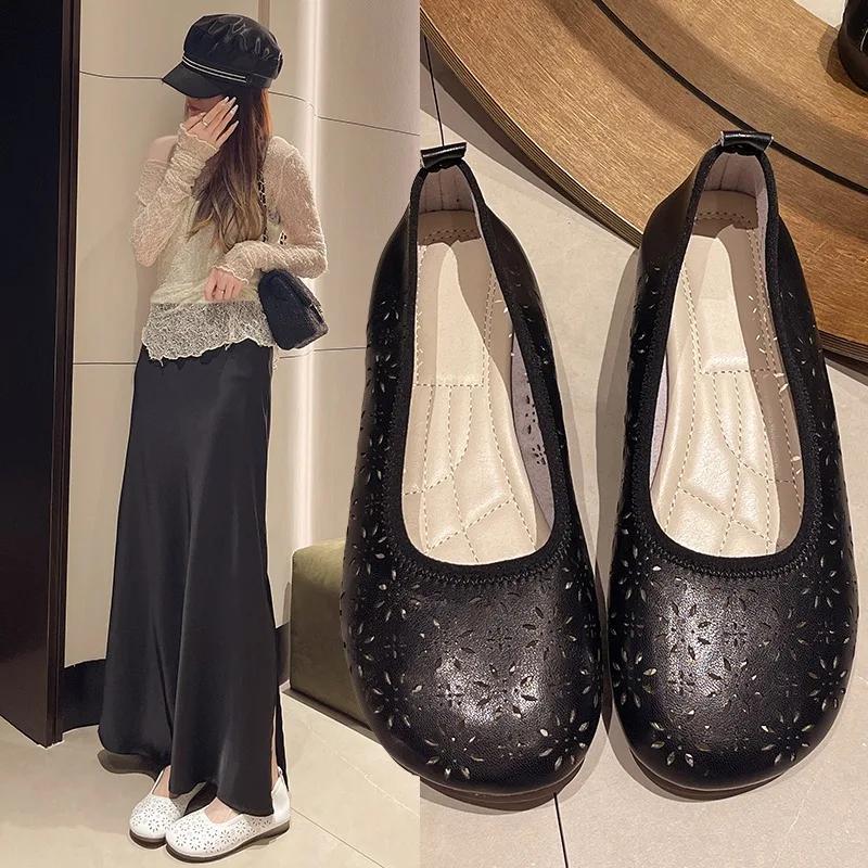 Туфли на плоской подошве, женские, из микрофибры, удобные, с открытой подошвой, мягкие, лоферы, короткие женские мокасины Trotter D330