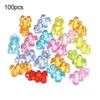 Yousheng 100 шт. разноцветные бусины в виде медведя прозрачные акриловые цветные бусины в виде медведя мини-подвески в виде медведя для браслета, ожерелья, сделай сам, ремесла, изготовление ювелирных изделий