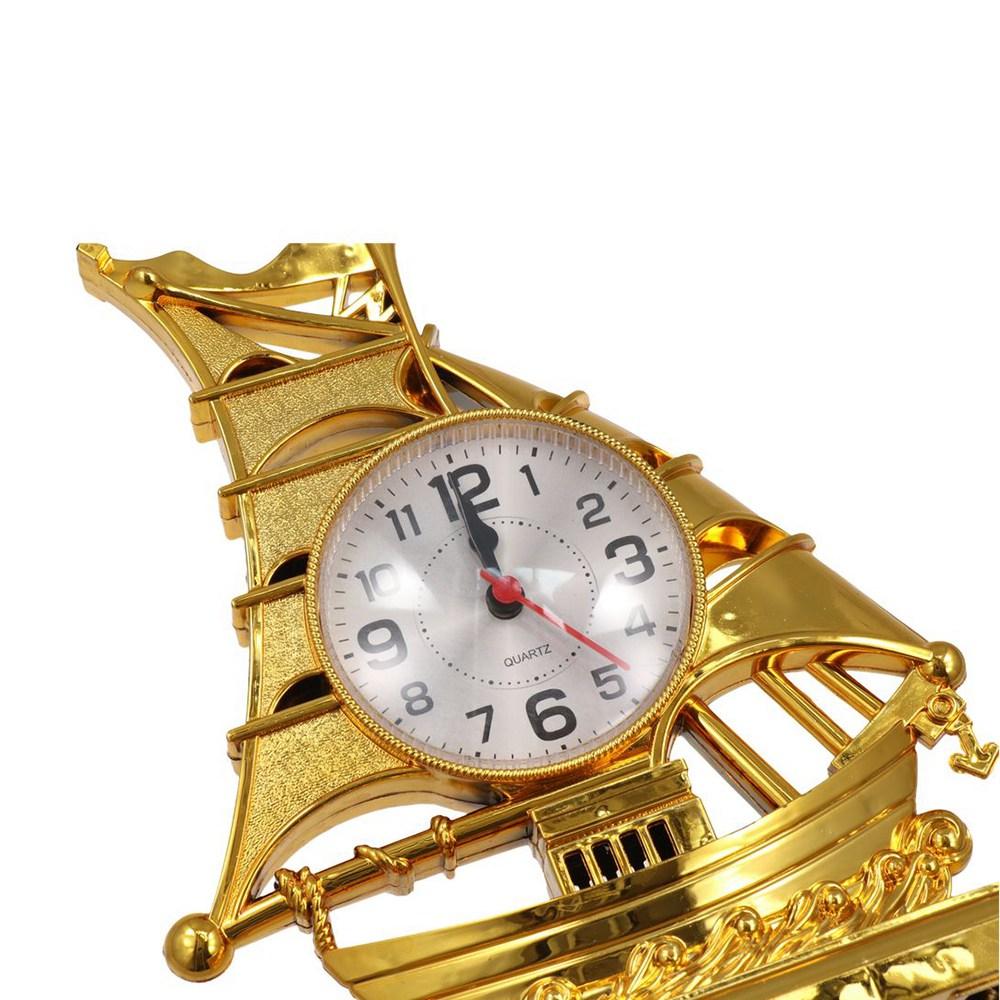 Средиземноморский будильник-парусник Прекрасный настольный будильник Ретро скульптура парусника Прикроватный