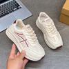 Женские летние кроссовки нового стиля, дышащие, универсальные, на толстой подошве, повседневная спортивная обувь, эластичная застежка, до щиколотки, искусственная кожа
