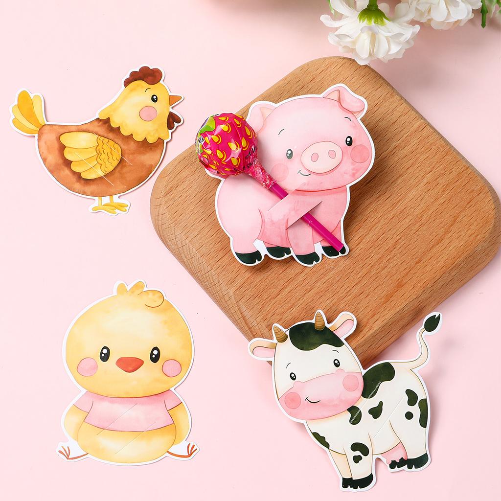 Джунгли Животные Леденец Бумажные открытки День рождения Baby Shower Украшения для детей Леденец Бумажные открытки День рождения Товары для вечеринки