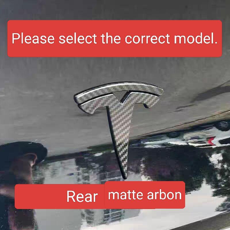 ABS Car Front For Tesla Mode Y Model3 Hood Cover personalization Emblem Sticker Styling Body Rear j Trunk Badge Decal Accessories