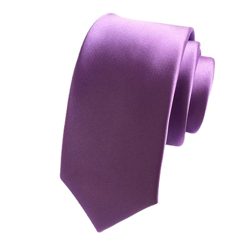Cozy Up Solid Color Tie Men Thin and Narrow Version Formal Dress Business Wedding 148x6x3.5cm