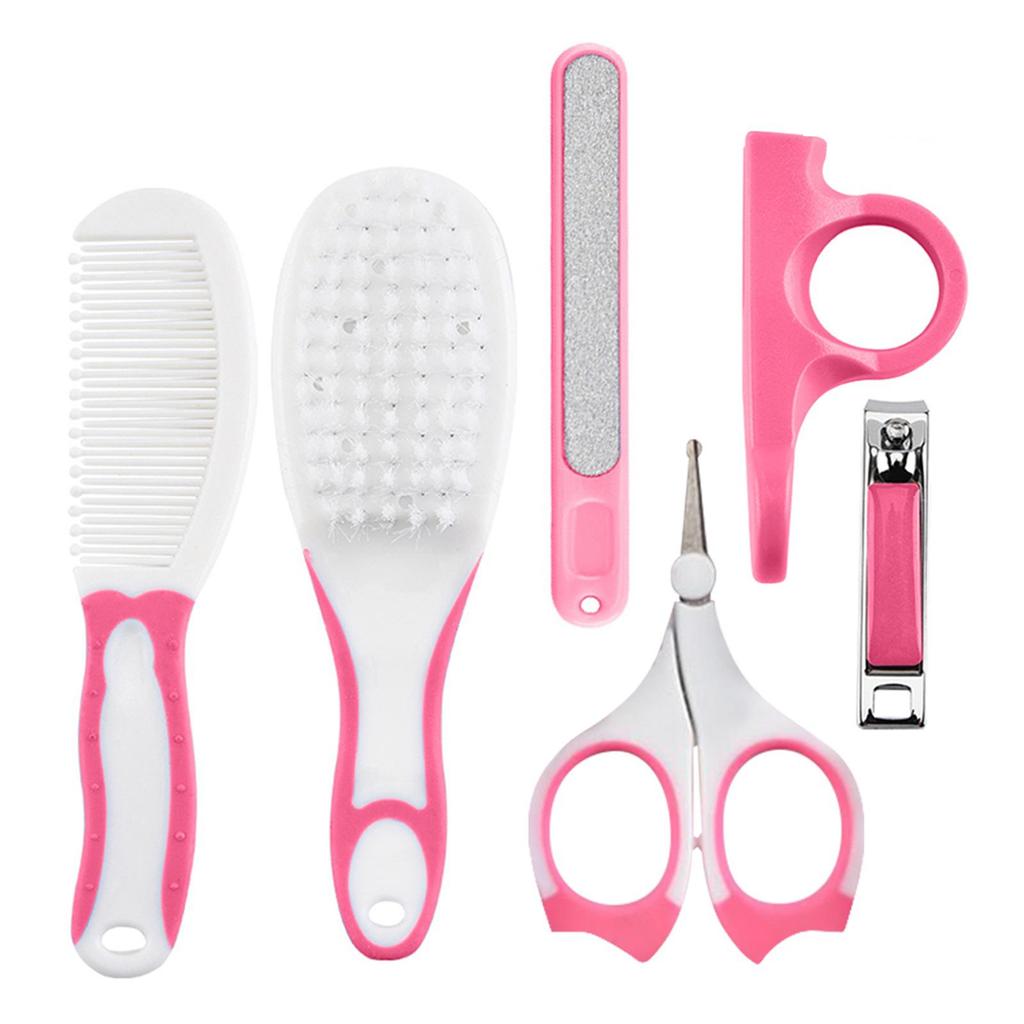 Baby Healthcare and Grooming Kit 6 PCS Hair Brush Comb Nail File Clipper