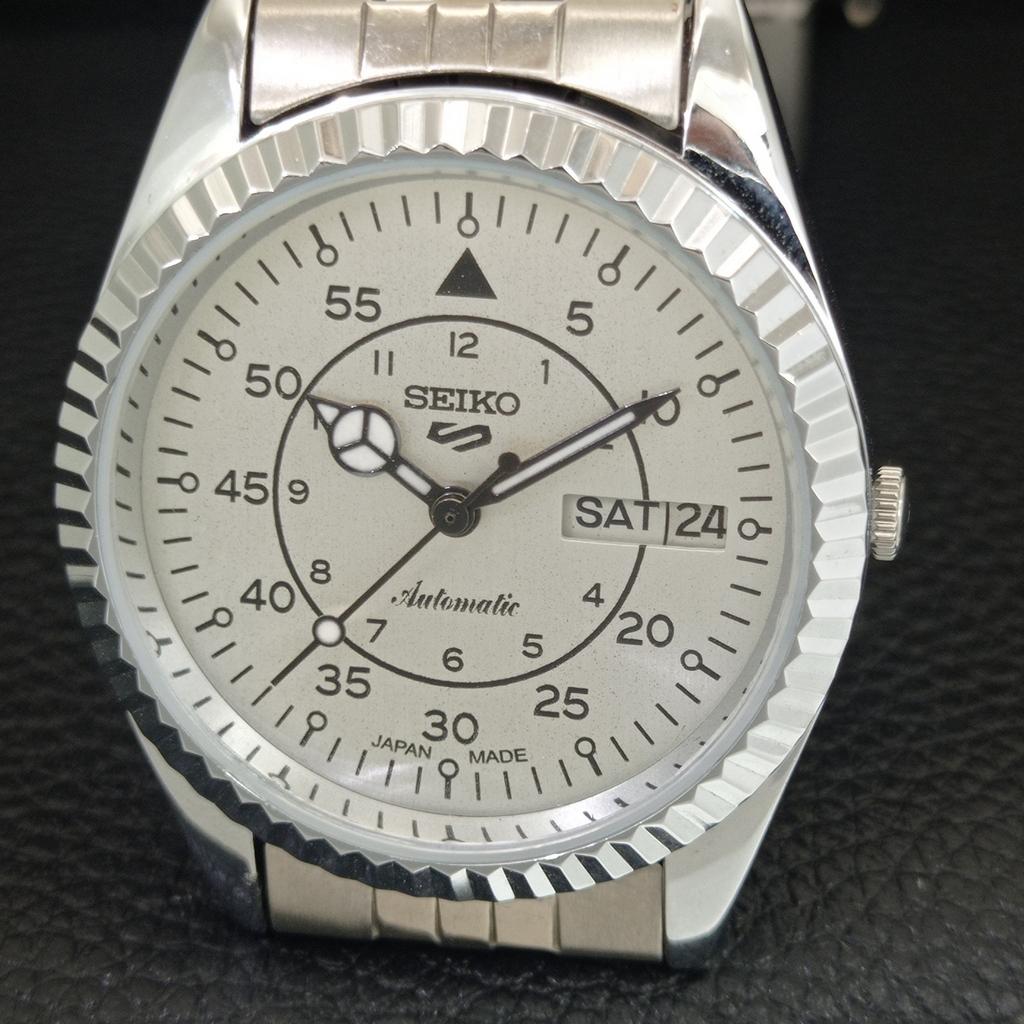 ОТРЕМОНТИРОВАННЫЕ ВИНТАЖНЫЕ МУЖСКИЕ СЕРЕБРЯНЫЕ ЧАСЫ SEIKO 5 AUTOMATIC 6309A ЯПОНИЯ a442951-1