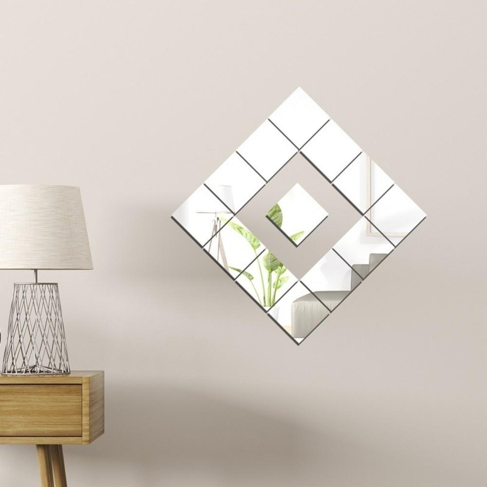 10 pcs Shatterproof Self-Adhesive Mirror Acrylic Glass Stickers Durable Wall Stickers Gym