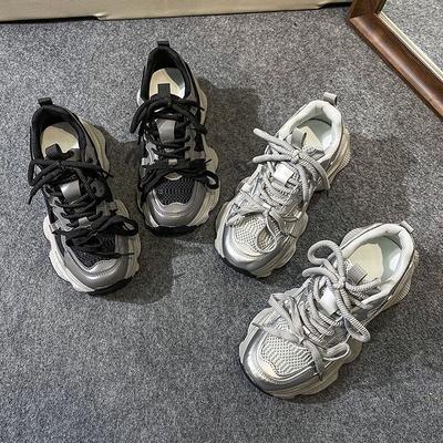 Женские кроссовки «папины кроссовки» весенние новые на толстой подошве увеличивающие рост универсальные удобные повседневные спортивные туфли