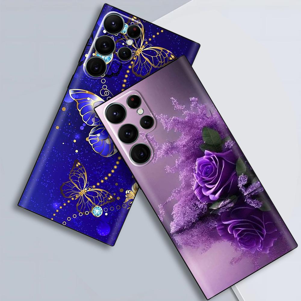Phone Case For Samsung Galaxy S22 Ultra Fashion Butterfly Pattern Soft Silicone Back Cover For Samsung S22 5G S22+ Plus Fundas