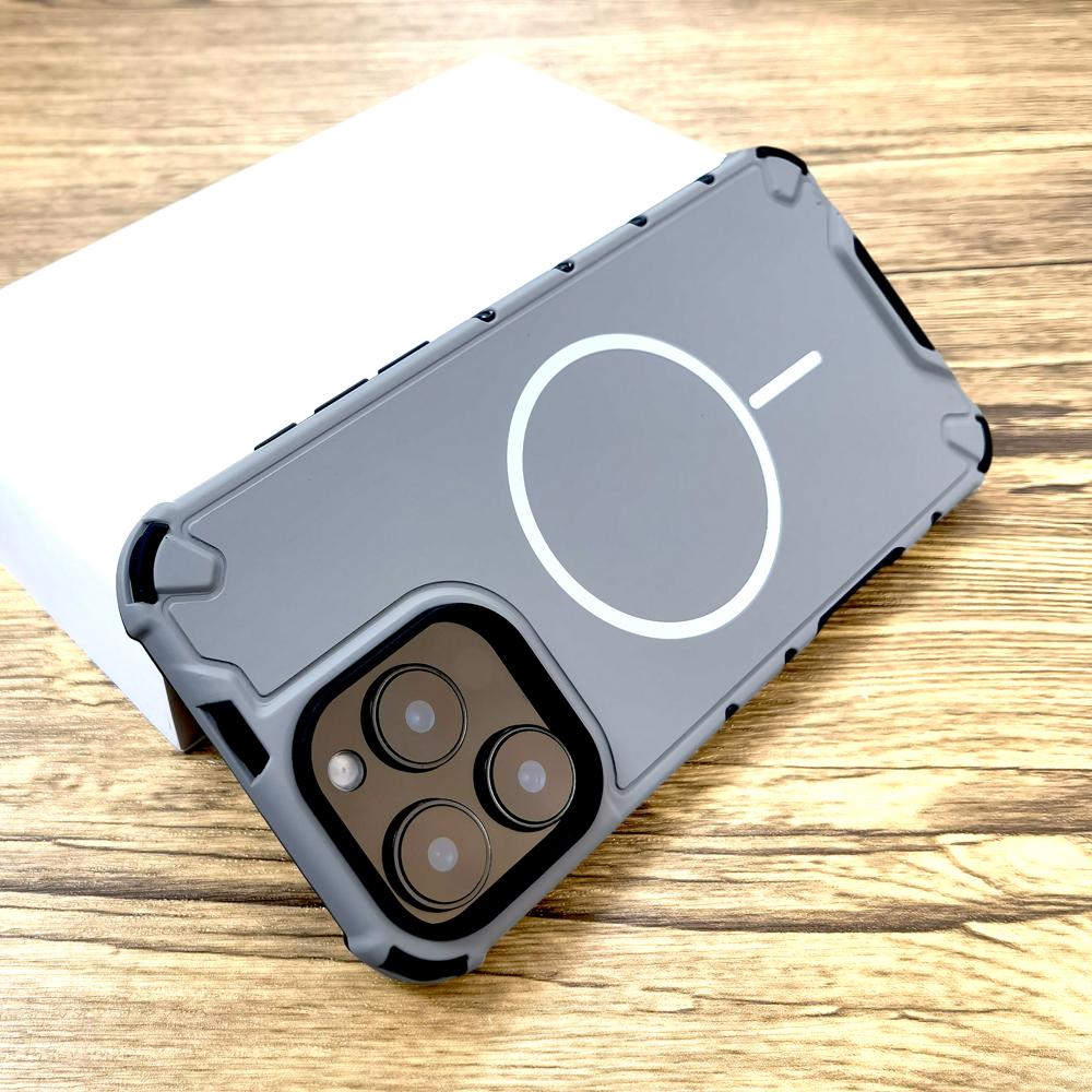 Роскошный противоударный бронированный матовый чехол для iPhone 18 17 16 15 14 13 12 Pro Max 16Pro Для Magsafe Mag Safe Беспроводная зарядка Задняя крышка