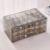 1 Pack 3 Layer 72 Grid Large Capacity Ring Earring Necklace Jewelry Storage Box Desktop Drawer Organizer Dust-Proof Storage Box