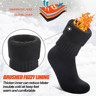 5 пар мужских и женских термоносков для катания на лыжах - Толстые теплые зимние носки с эластичной рубчатой манжетой, смешанных цветов и черного цвета для экстремально холодной погоды