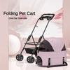 Pet Stroller Detachable and Easy Folding Travel Breathable Aluminum Cat Dog Baby with Storage Basket Outdoor Cat Dog Transporter