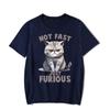Not Fast Just Furious Graphic Tshirt Funny Crazy Cat Tshirt Fashion Harajuku T-shirt Oversized Men Hip Hop Tees
