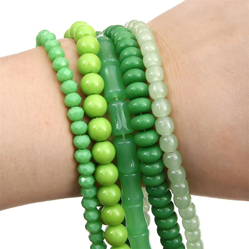 Хрустальные стеклянные бусины зеленого цвета, свободные бусины для браслета, ожерелья, аксессуары для изготовления ювелирных изделий своими руками