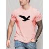 Eagle Pattern T-shirt, Summer and Autumn Men's Casual Street Style Slightly Stretched Round Neck Cotton T-shirt