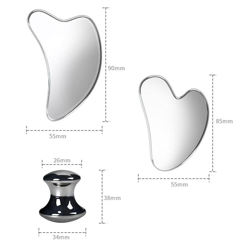 304 Stainless Steel Scraping Plate Facial Massage Gua Sha Body Points Dredge Meridians Facial Skin Care Tools