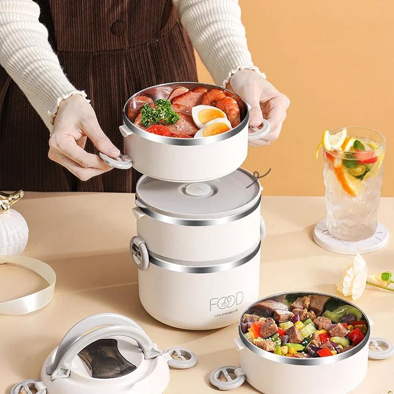 Ланч-бокс Bento, японская многослойная коробка Bento из нержавеющей стали, контейнер для еды, портативный термос, банка для еды, детский ланч-бокс Bento