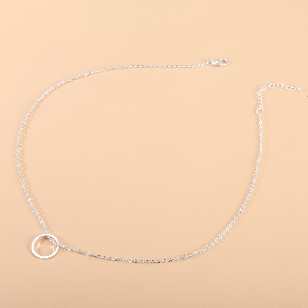 Модное ожерелье с подвеской в виде круга на модной сплавной цепочке - Модный корейский стиль