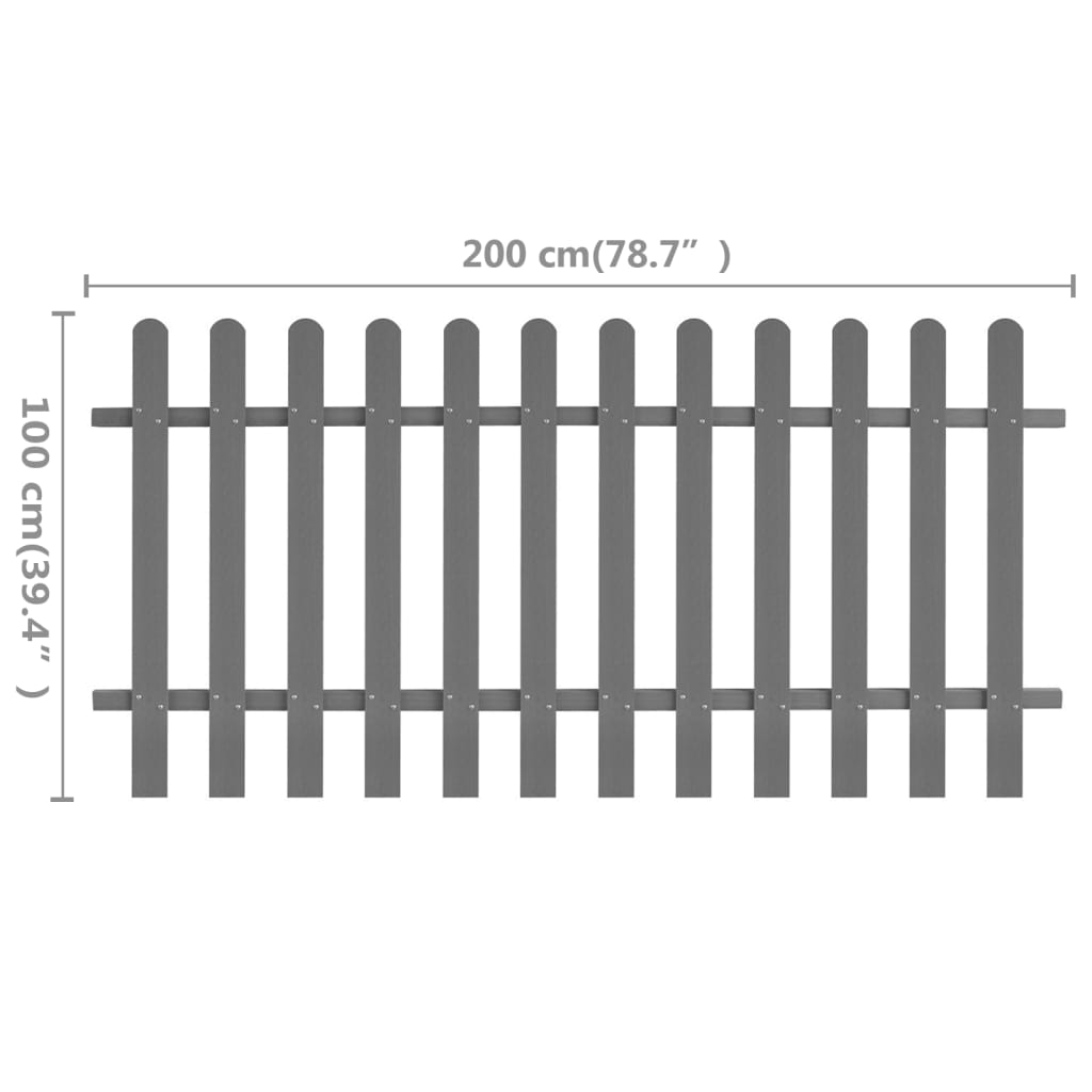 WPC Picket Fence 200 x 100 cm