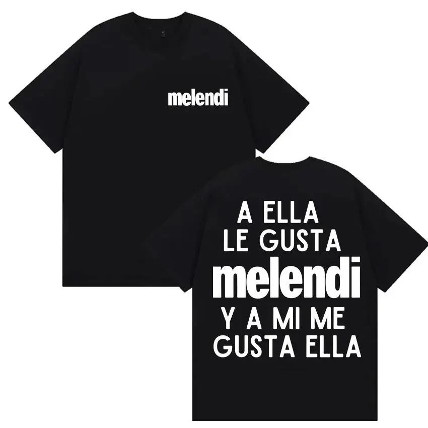 Rapper Melendi Tour 2025 Album Merch T Shirts Men's Vintage Gothic Oversized Cotton T-shirt Plus Size Streetwear Cotton  Hip Hop