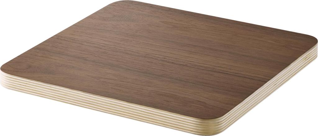 Yamazaki RIN Interior Low Platform W30 X D30 X with Discreet 10064 Cart, Square, Brown, H3.1cm, Casters, Compact,