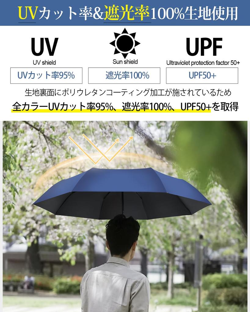 GEKETY Folding Automatic For Both Sunny and Rainy Large Super Water Wind Light Heat Over UV Folding Less Than 8 Ribs Men's Umbrella, One-Touch