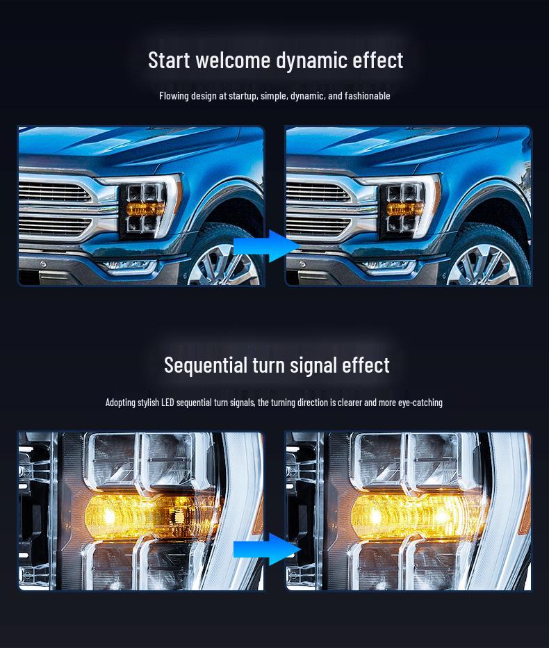 Ford F150 Raptor LED Turn Signal & Daytime Running Light Headlight Assembly