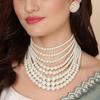 Pearl Multilayer Beaded Choker Necklace Set for Women