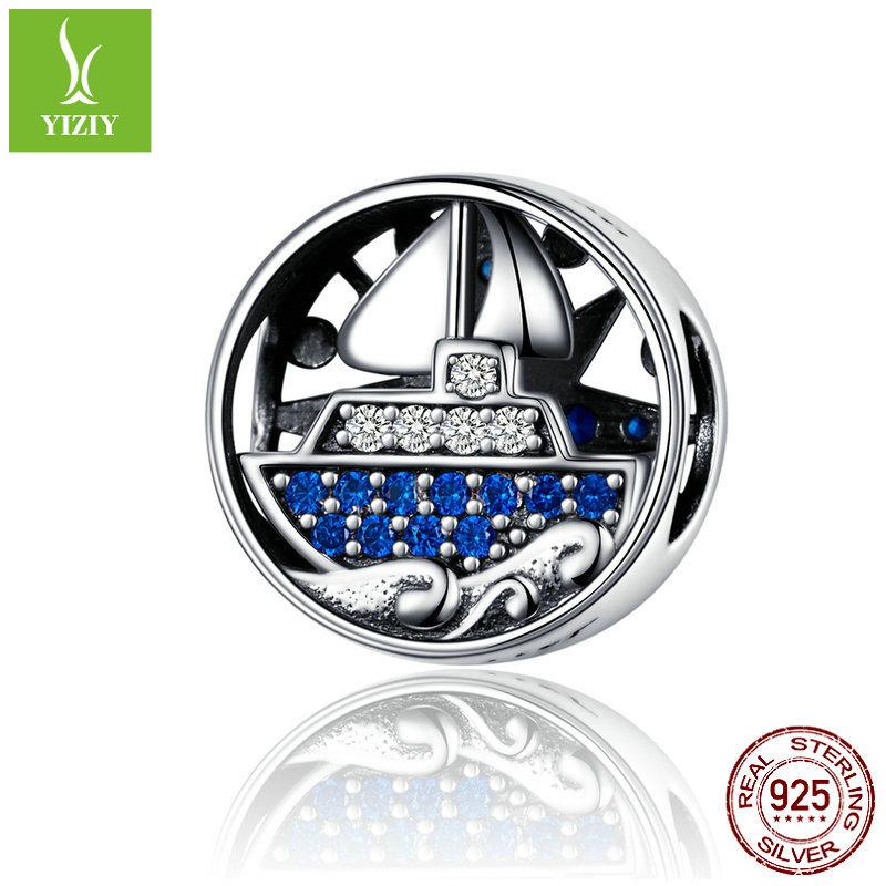 Океанский Шарм S925 Стерлинговое Серебро Бусины Мода DIY Ювелирные Изделия Серебряные Аксессуары