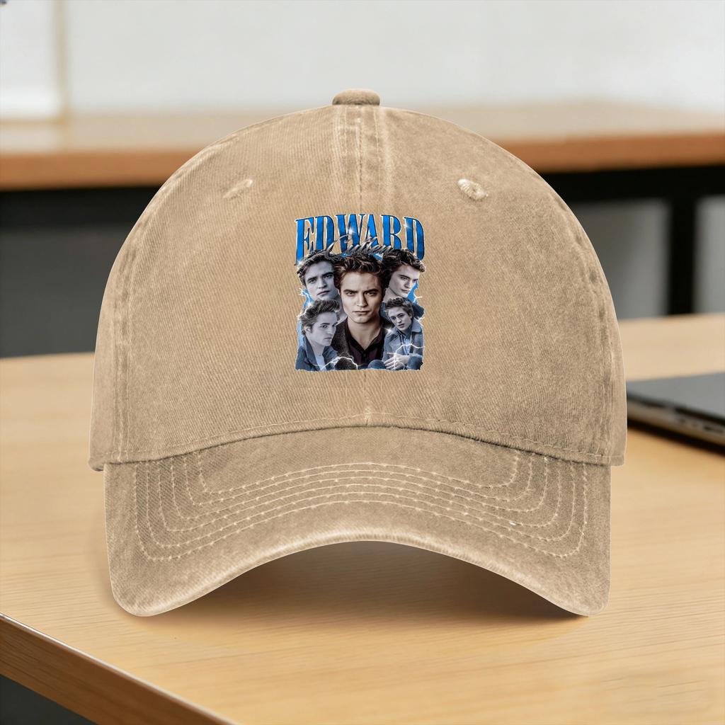 Edward Cullen Casual Baseball Cap Kpop Rock Hip Hop Hats Summer High Quality UnisexTeens Fashion Baseball Caps