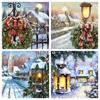 50x50 см полная квадратная круглая алмазная живопись дом Алмазная вышивка распродажа зимний пейзаж мозаика рождественские украшения