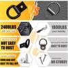 Garini Black D Ring Tie Down Anchors,6Pcs Heavy Duty D Ring With Screws,Surface Mount Hooks Securing Cargo For Trailer, Truck Bed Or Deliveries