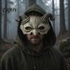 Halloween Party Mask Ram Horn Demon Mask, Horror Devil Half Face Horned Lightweight Gothic Masquerade for Cosplay Costume Fade-resistant