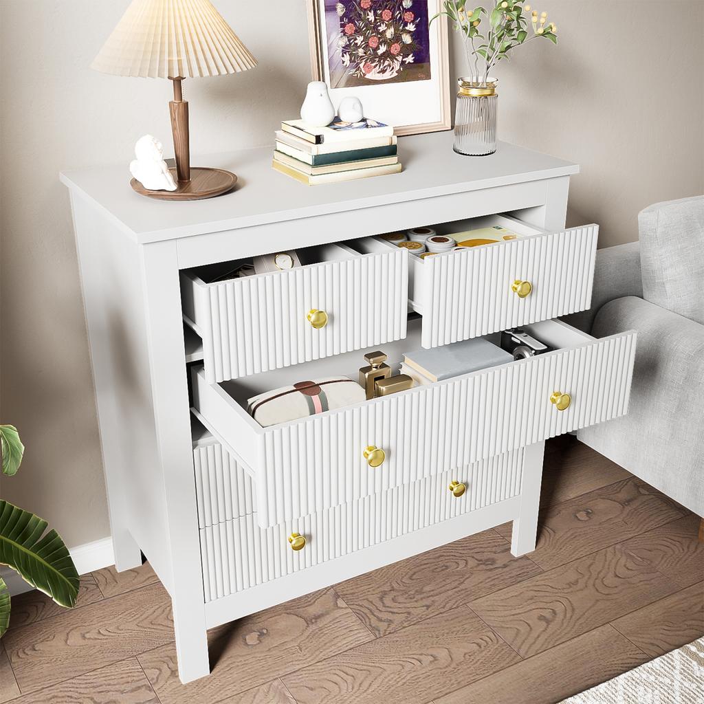 Sideboard, Chest of Drawers with Special Doors, Gold Handles, Sideboard/Shoe Cabinet/Dressing Table [OLD SKU:WF325795WAA]