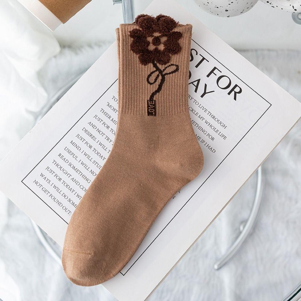 Comfortable Cotton Cotton Socks Brown Bear Bear Socks Soft Middle Tube Socks