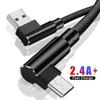 1 м/2 м/3 м 90-градусный кабель Micro USB для Samsung XiaoMi HuaWei, шнур для быстрой зарядки и передачи данных