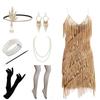 Retro 1920s V-Neck Sleeveless Beaded Sequin Tassel Dress