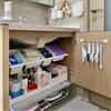Red Book Cabinet Layered Shelf: No-Drill Extendable Rod Storage Basket for Under Sink
